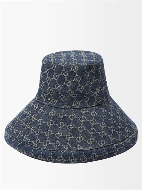 gucci denim wide brim hat.